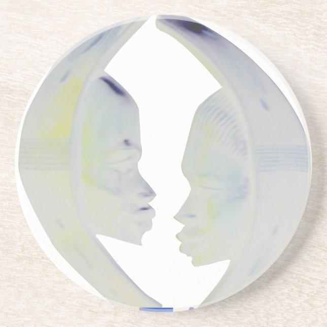 African Print Hakuna Matata Design Sandstone Coaster (Front)