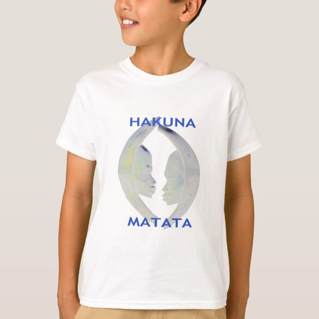African Print Hakuna Matata Design T-Shirt (Front)