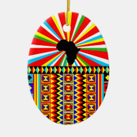 African Print Kente Cloth Tribal Pattern Ankara Ceramic Ornament