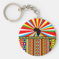 African Print Kente Cloth Tribal Pattern Ankara Keychain