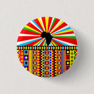 African Print Kente Cloth Tribal Pattern Ankara Pinback Button
