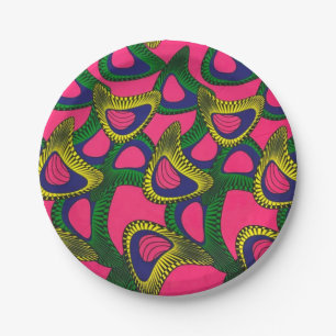 African Print Paper Plates