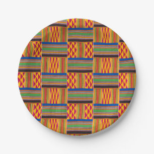 African Print Paper Plates