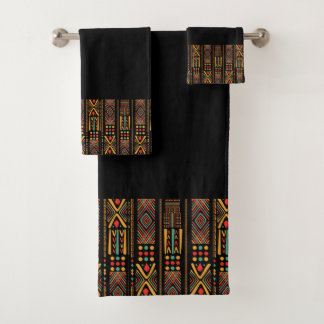 African Print Pattern Bath Towel Set