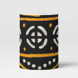 African Print Pillar Candle