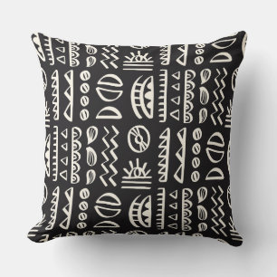 African Print Style Throw Pillow
