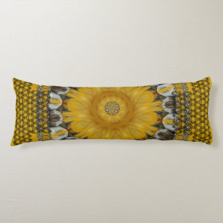 African Print Sunflower Golden Design Body Pillow