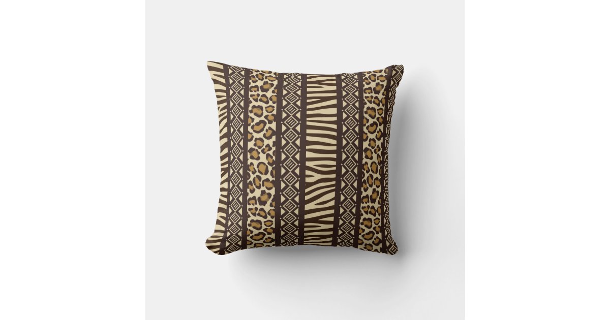 African Print Throw Pillow Zazzle