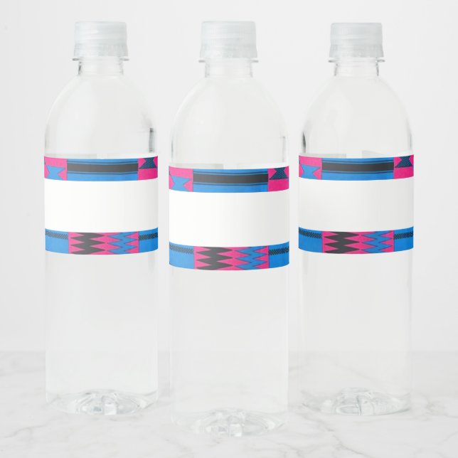 African Print Water Bottel Label (Bottles)