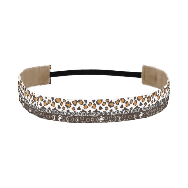 African print with cheetah skin pattern athletic headband (Front)