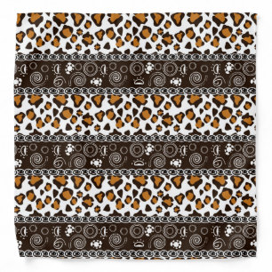 African print with cheetah skin pattern bandana