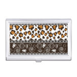 African print with cheetah skin pattern business card holder
