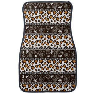African print with cheetah skin pattern car mat