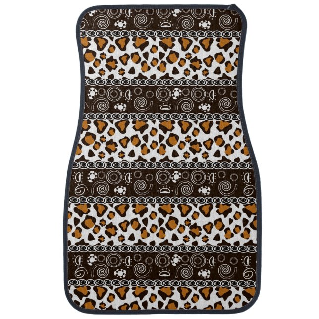 African print with cheetah skin pattern car mat (Front)