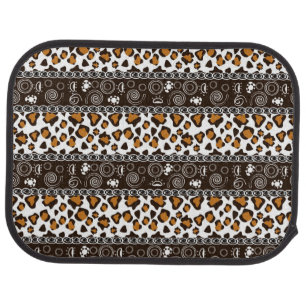 African print with cheetah skin pattern car mat