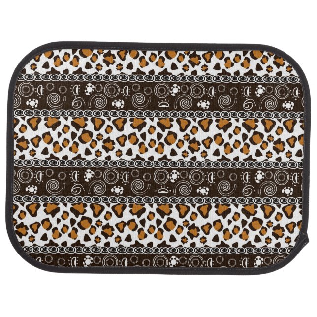 African print with cheetah skin pattern car mat (Rear)