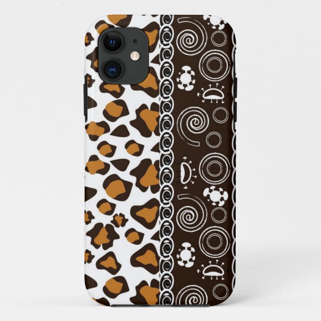 African print with cheetah skin pattern Case-Mate iPhone case (Back)