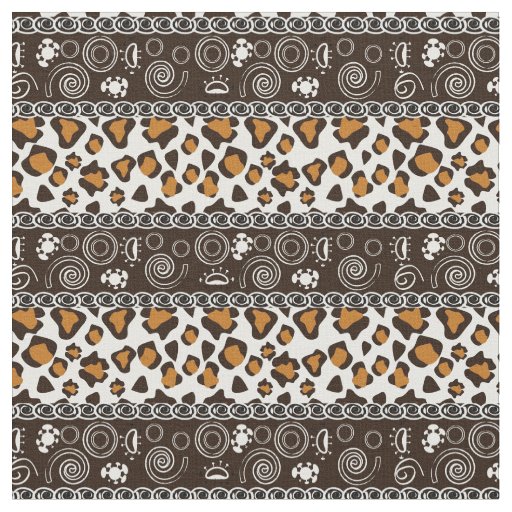 African print with cheetah skin pattern fabric