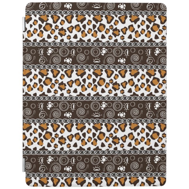 African print with cheetah skin pattern iPad smart cover (Front)