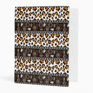 African print with cheetah skin pattern mini binder