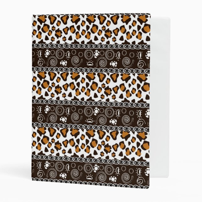 African print with cheetah skin pattern mini binder (Front/Inside)