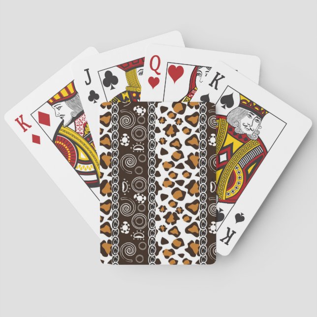 African print with cheetah skin pattern poker cards (Back)