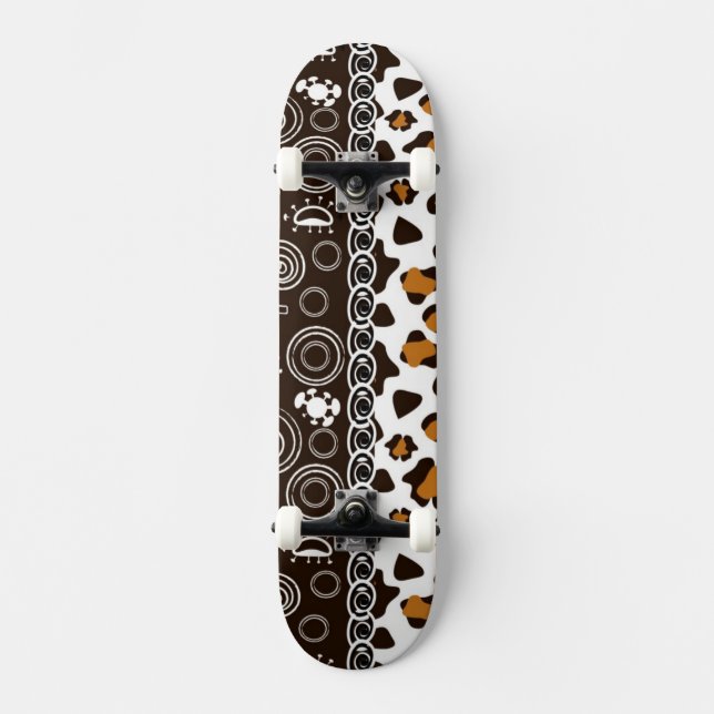 African print with cheetah skin pattern skateboard (Front)