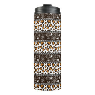 African print with cheetah skin pattern thermal tumbler