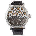 African print with cheetah skin pattern watch