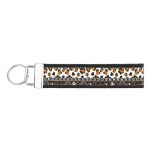 African print with cheetah skin pattern wrist keychain