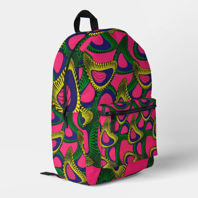 African Printed Backpack (Back Corner Left)