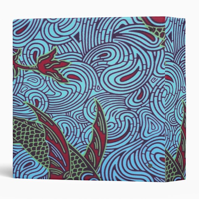 African Prints Fabric Design 3 Ring Binder (Back/Spine)