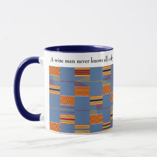 African Proverb Denim Blue Kente Mug