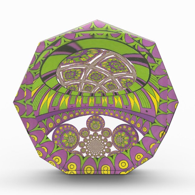 African Purple and Yellow Kaleidoscope Traditional Award (Front)