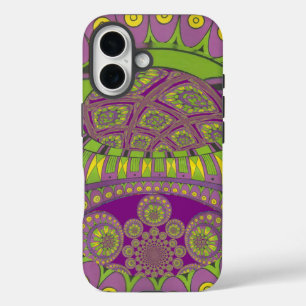African Purple and Yellow Kaleidoscope Traditional iPhone 16 Case