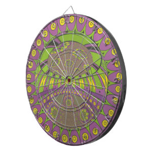 African Purple and Yellow Kaleidoscope Traditional Dartboard