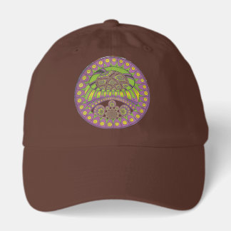 African Purple and Yellow Kaleidoscope Traditional Hat