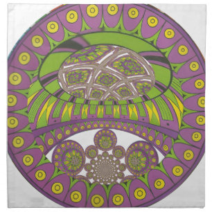 African Purple and Yellow Kaleidoscope Traditional Napkin