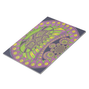 African Purple and Yellow Kaleidoscope Traditional Notepad