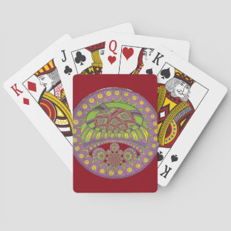 African Purple and Yellow Kaleidoscope Traditional Poker Cards