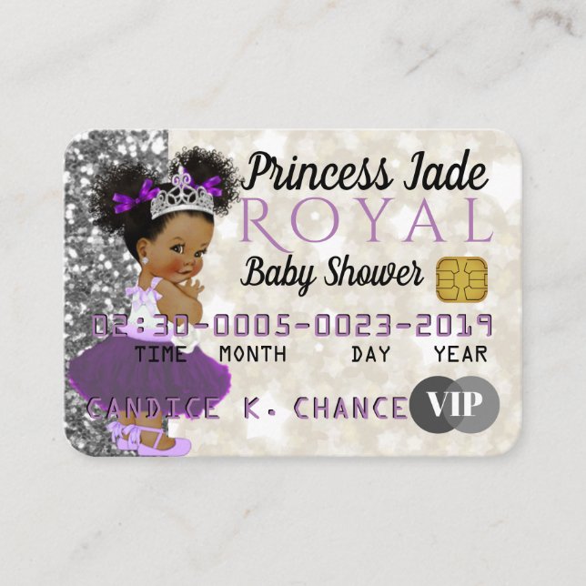 African Purple Princess|VIP Credit Card Invitation (Front)