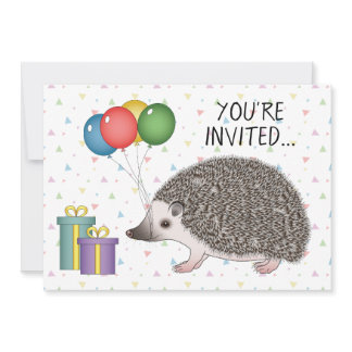 African Pygmy Hedgehog Animal Birthday Invitation