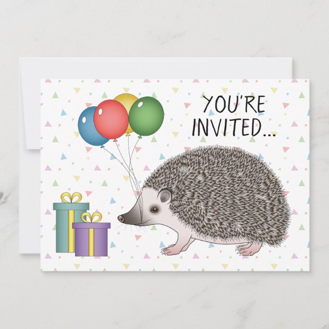 African Pygmy Hedgehog Animal Birthday Invitation (Front)