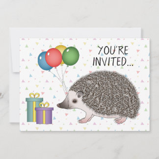African Pygmy Hedgehog Animal Birthday Invitation