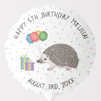 African Pygmy Hedgehog Animal - Happy Birthday Balloon