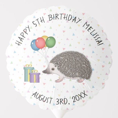 African Pygmy Hedgehog Animal _ Happy Birthday Balloon