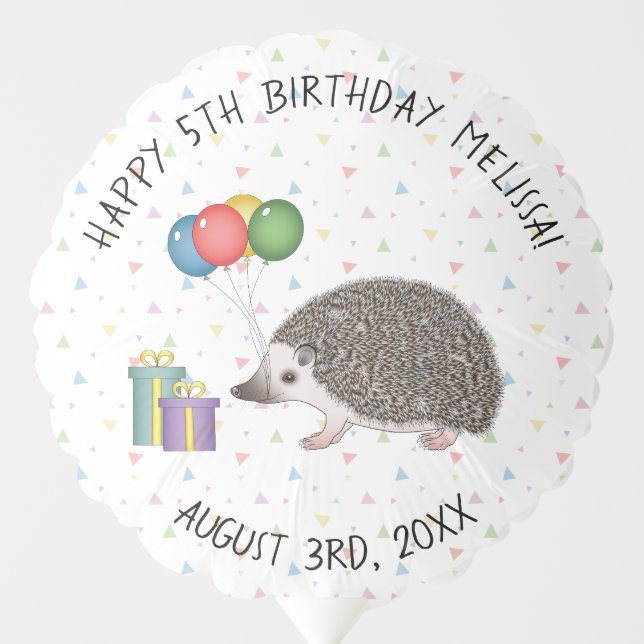 African Pygmy Hedgehog Animal - Happy Birthday Balloon (Front)