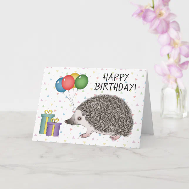 African Pygmy Hedgehog Animal - Happy Birthday Card 