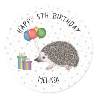 African Pygmy Hedgehog Animal - Happy Birthday Classic Round Sticker