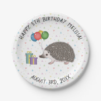 African Pygmy Hedgehog Animal - Happy Birthday Paper Plates